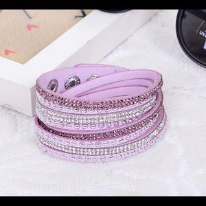 Lite Purple Wrap Bracelet Snap Closure New